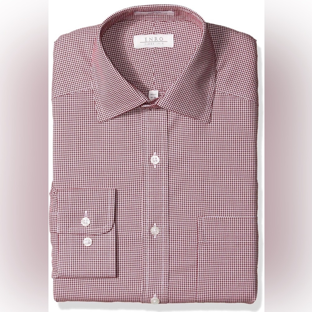Enro Men's Paddington Houndstooth Non-Iron Classic Fit Dress Shirt
